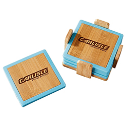 BAMBOO AND SILICONE COASTER SET